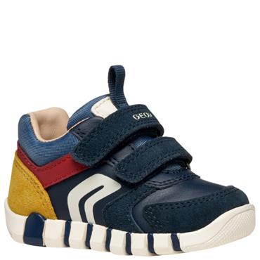 GEOX BOYS STRAP TRAINER - NAVY RED